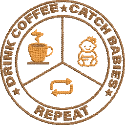 Drink-Coffee-Catch-Babies - Embroidery Design - Image 2