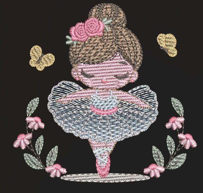 Elegant Ballerina Embroidery Design Pack – 7 Sizes - Image 3