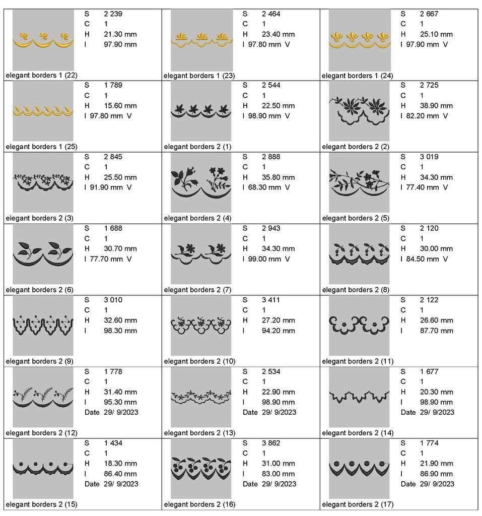 Elegant borders: Embroidery Design Pack - Image 3