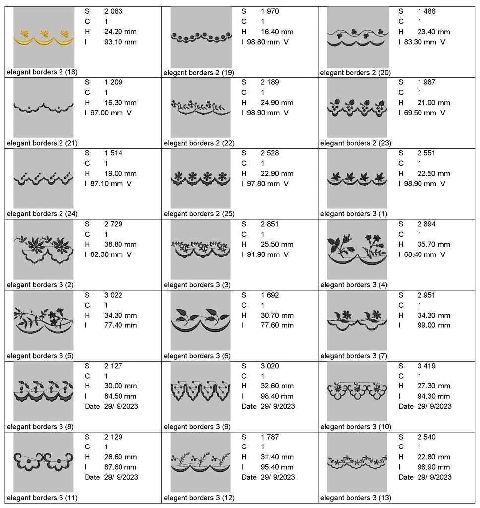 Elegant borders: Embroidery Design Pack - Image 4