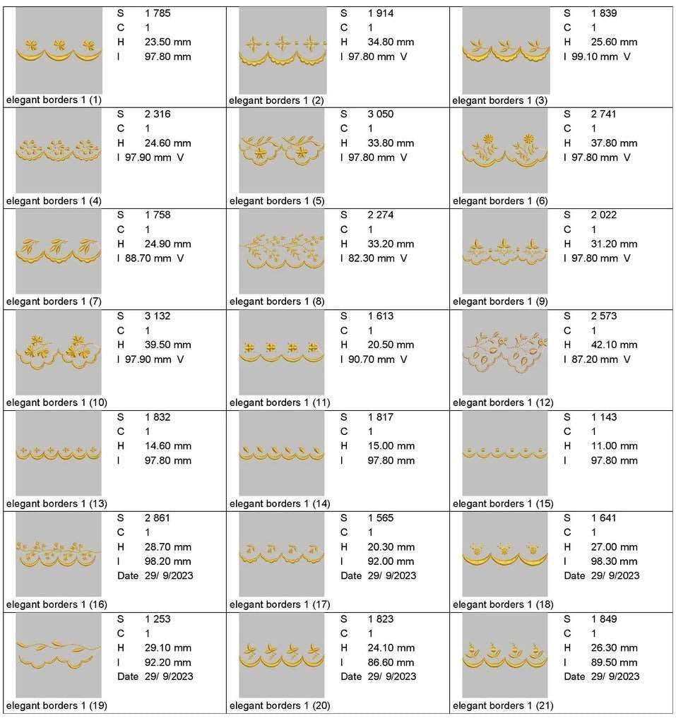 Elegant borders: Embroidery Design Pack - Image 5