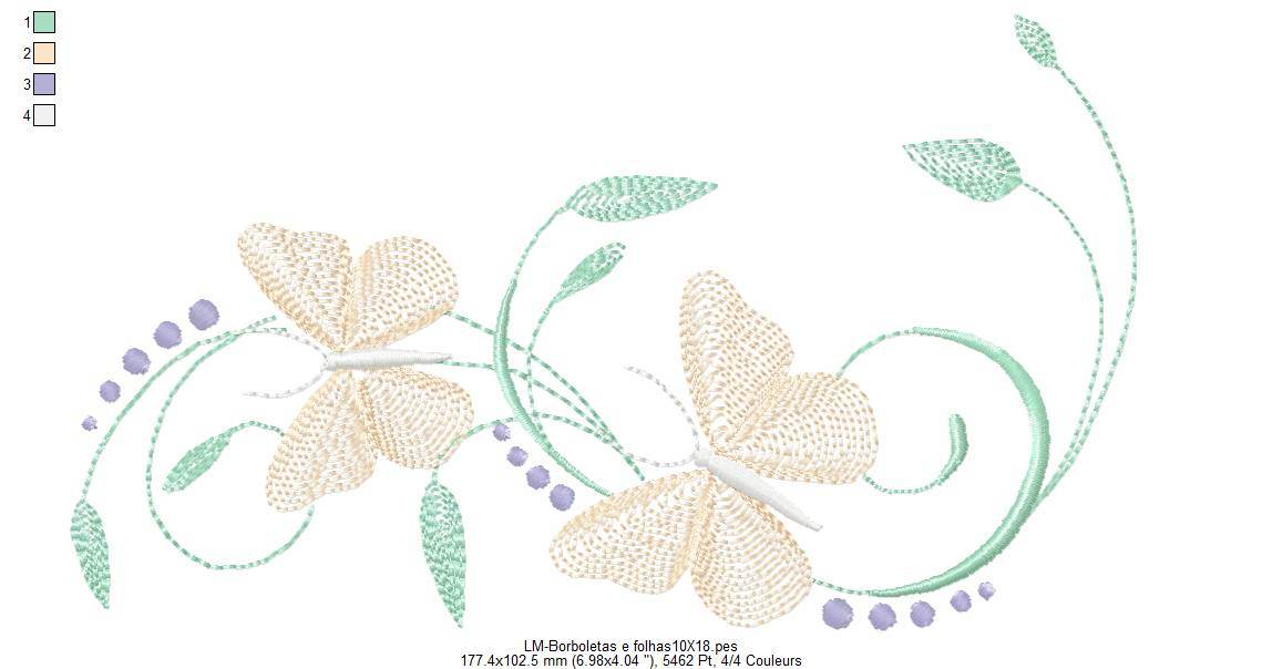 Elegant Butterfly and Swirl Embroidery Design - Image 3