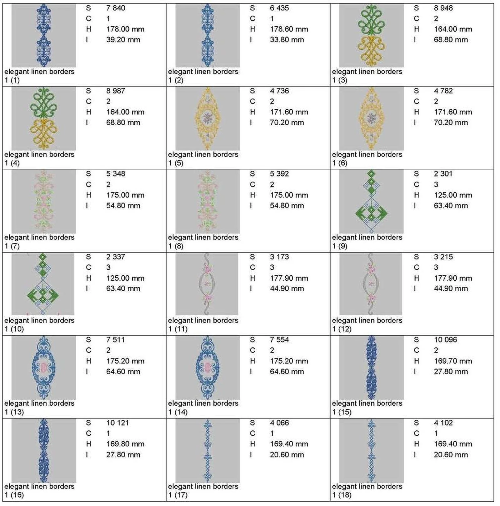 Elegant linen borders: Embroidery Design Pack - Image 3