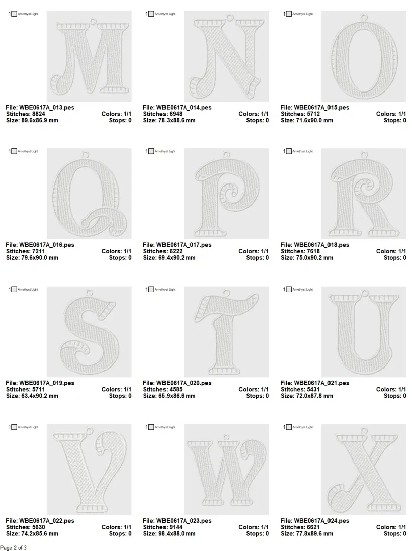 Elegant White Ornament Alphabet Embroidery Set - Image 3
