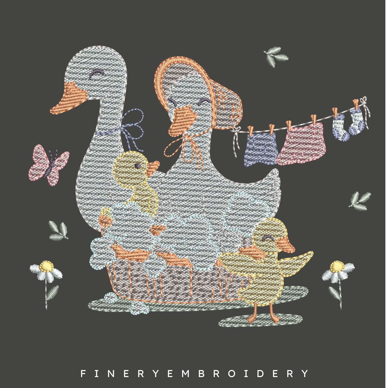 Family of Ducks Embroidery Design – FineryEmbroidery - Image 2