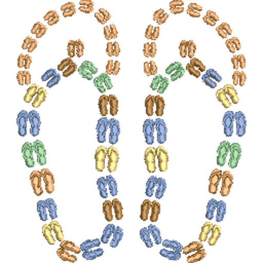 Flip-Flops-Rainbow-Colors-Sandals - Embroidery Design - Image 2
