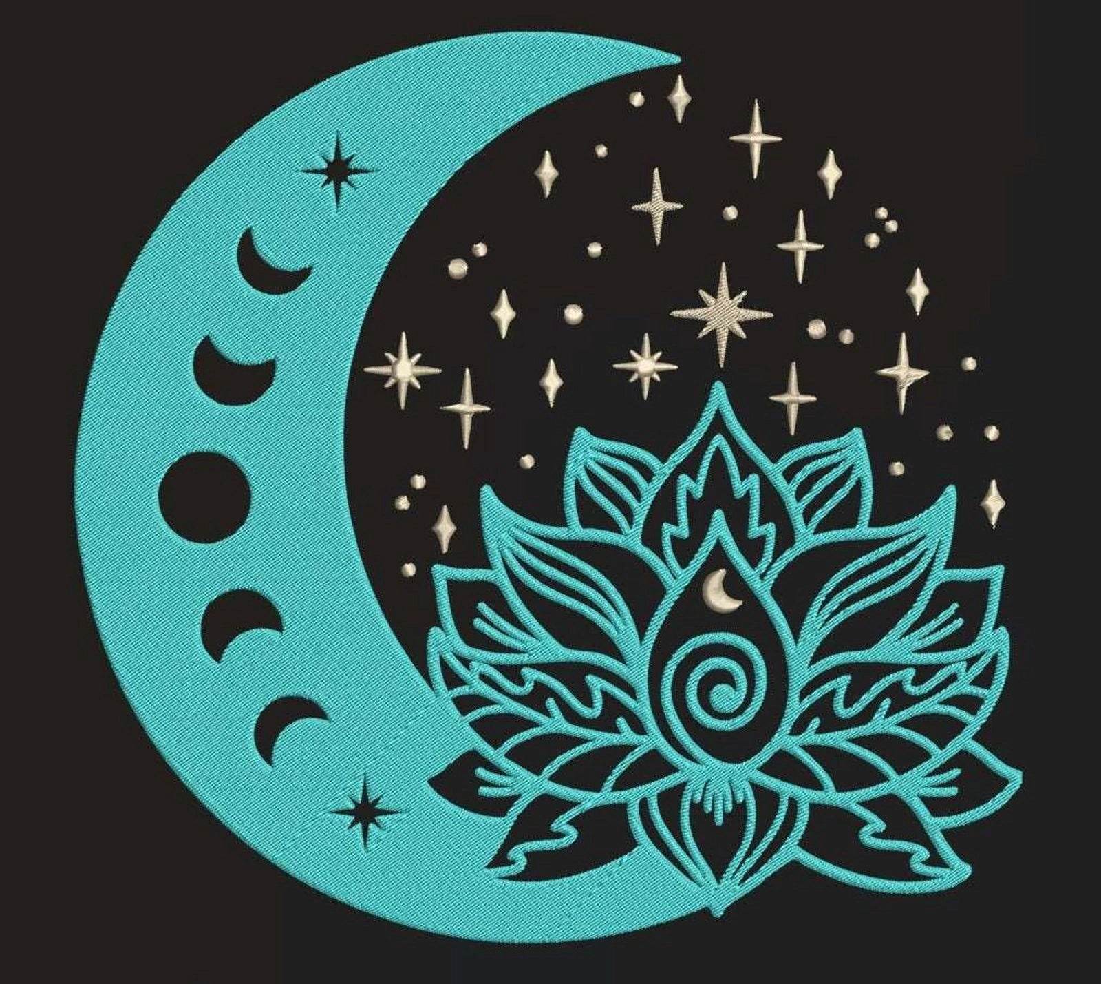 Flower and Moon: Embroidery Design - Image 3