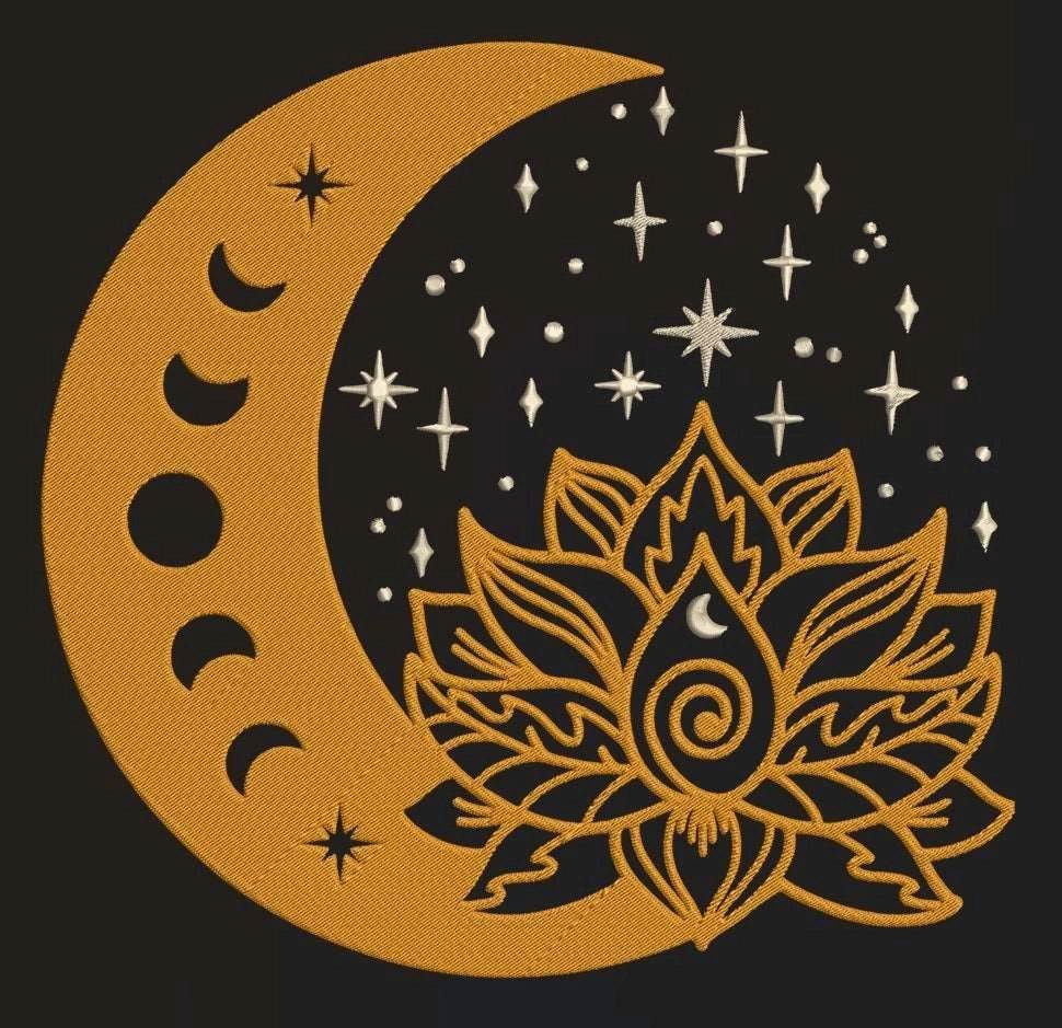 Flower and Moon: Embroidery Design - Image 4