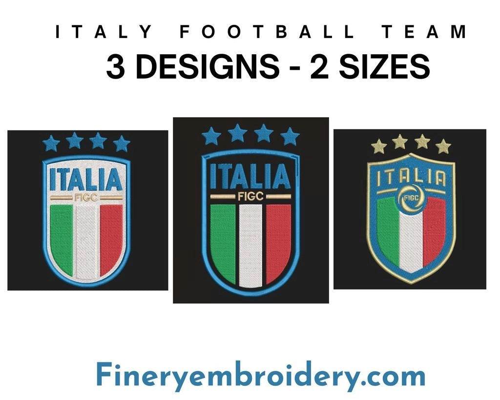 Football Club Team Italy logo: Embroidery Design - Image 2