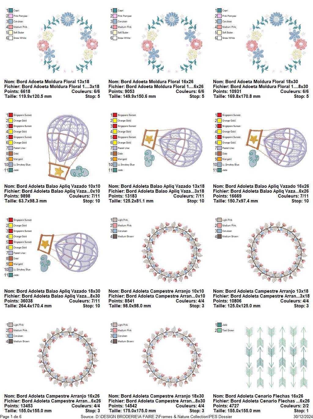 Frames & Nature Embroidery Design Pack - 17 Unique Designs in Multiple Sizes - Image 2