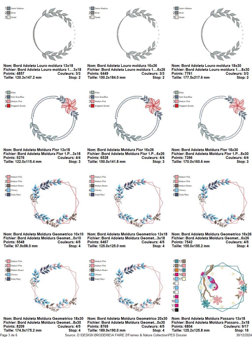 Frames & Nature Embroidery Design Pack - 17 Unique Designs in Multiple Sizes - Image 4
