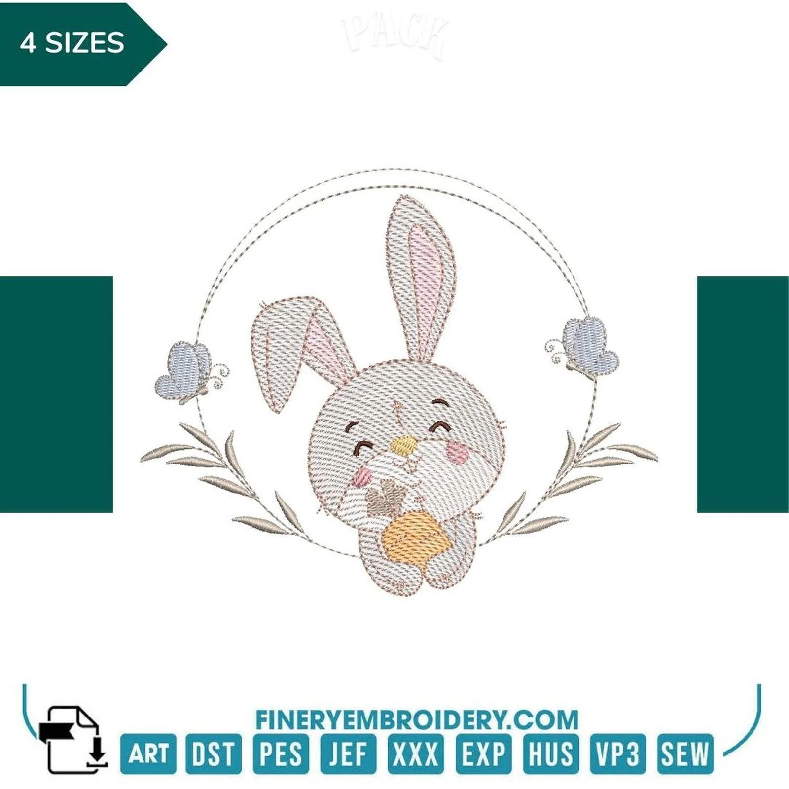 Funny Rabbit Pack 7 designs - Embroidery designs - Image 5