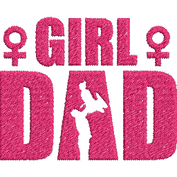Girl-Dad-Best - Father Embroidery Design - Image 2