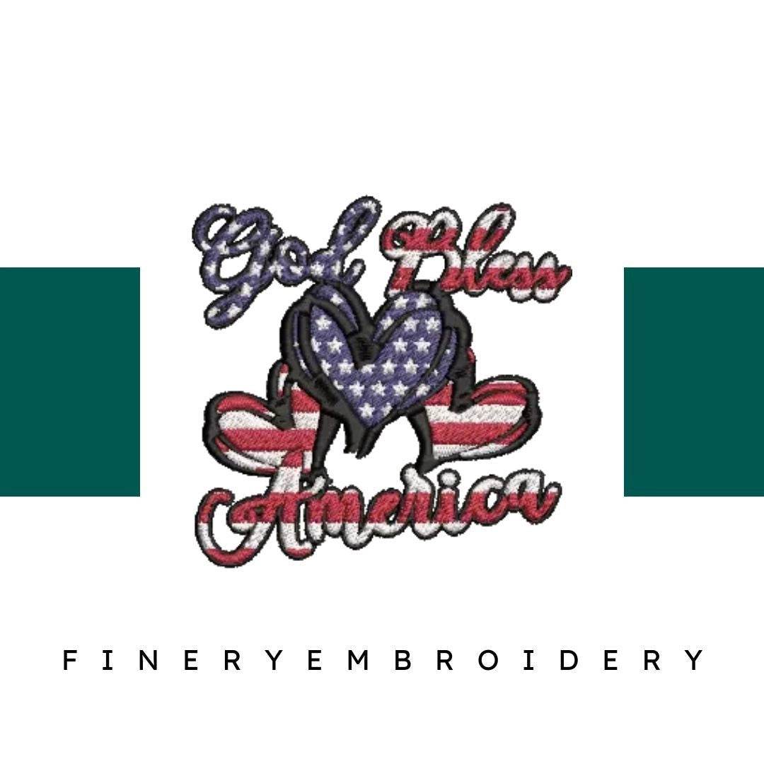 God-Bless-America - Embroidery Design