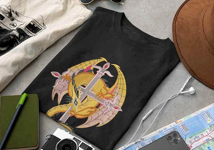Halloween Dragon Embroidery Design – Intricate Gothic Cross and Dragon | FineryEmbroidery - Image 3
