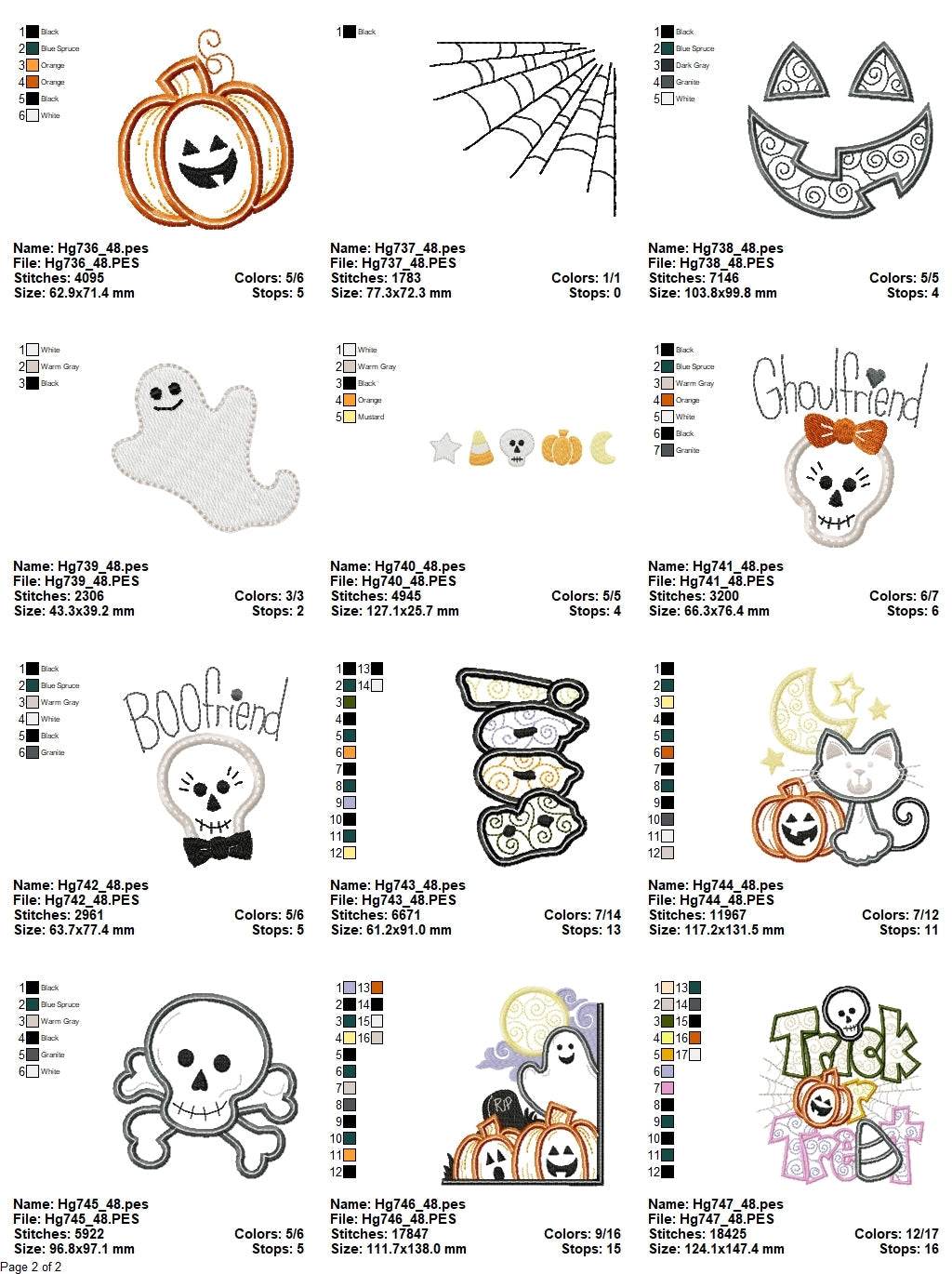 Halloween Treats Bundle - 24 Embroidery Designs - Image 3