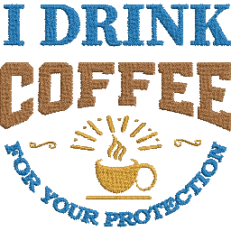 I-Drink-Coffee - Embroidery Design - Image 2
