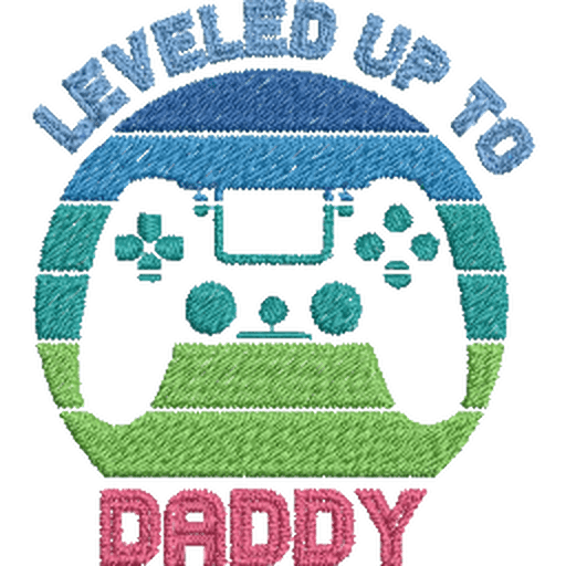 Leveled-Up-to-Daddy-Gamer - Father Embroidery Design - Image 2