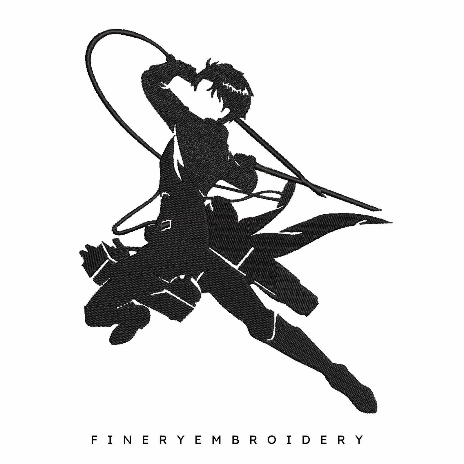 Levi Ackerman Black - Attack on Titan - Animé - Embroidery Design - Image 2
