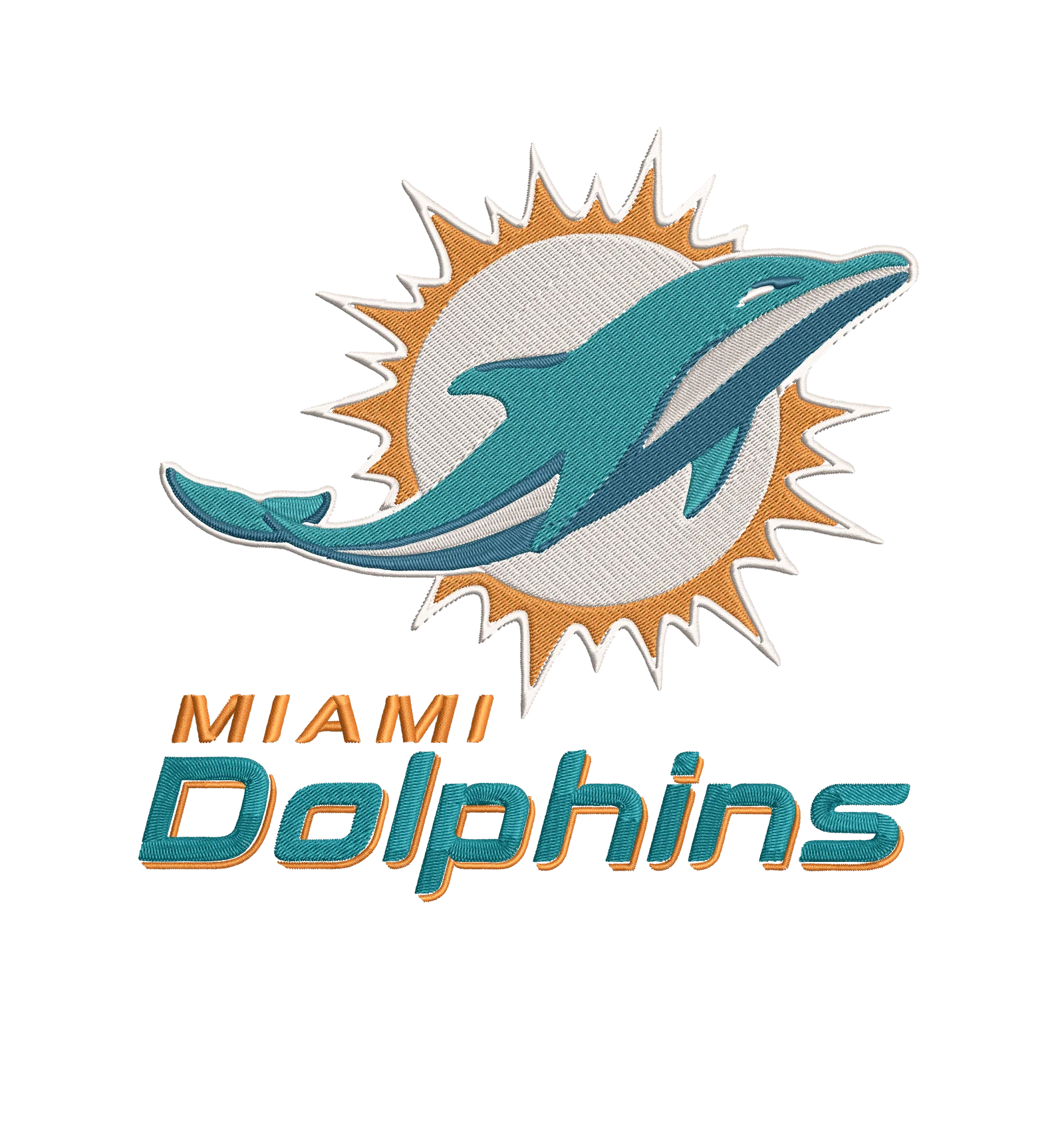 Miami Dolphins - Pack of 6 Designs - 2 sizes - Embroidery Design - Image 4