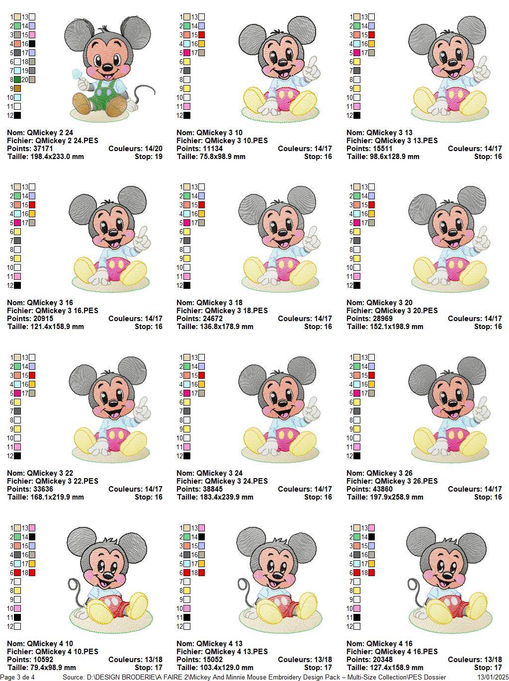 Mickey & Minnie Mouse Embroidery Design Pack – Multi-Size Collection - Image 4