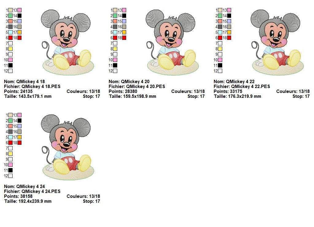 Mickey & Minnie Mouse Embroidery Design Pack – Multi-Size Collection - Image 5