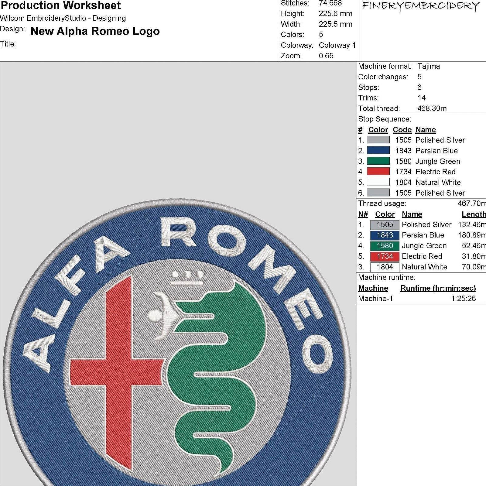 New Alpha Romeo Logo Embroidery Design - Image 3