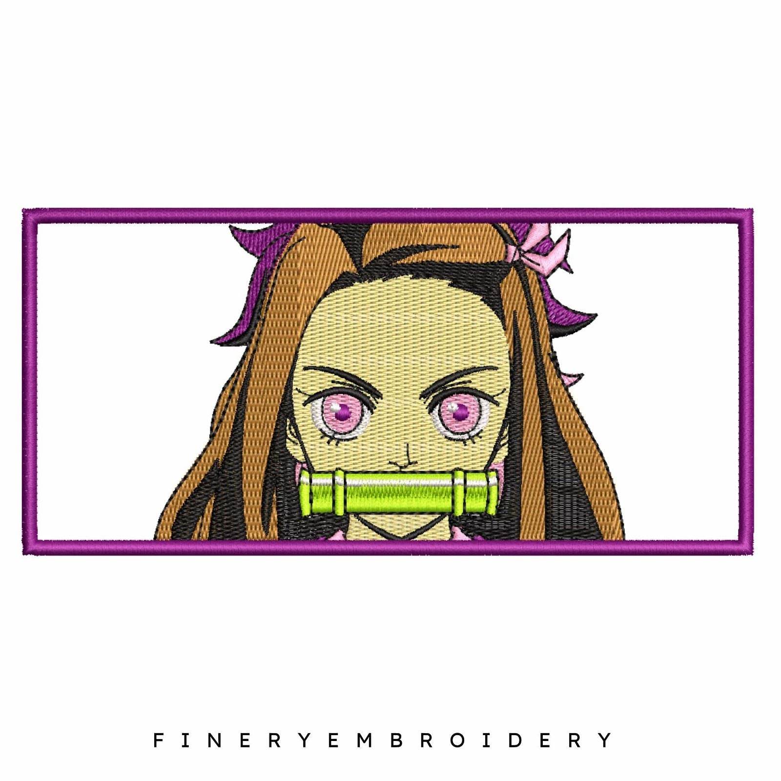 Nezuko Kamado Wide Demon Slayer - Animé  - Embroidery Design - Image 2