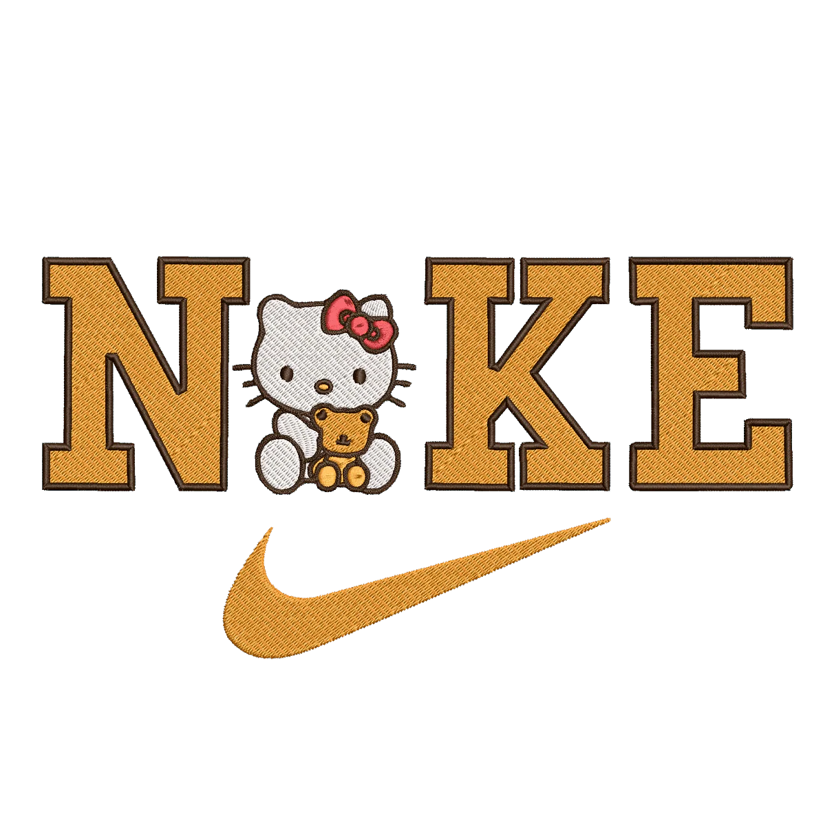 Nike and Hello Kitty 6 - Embroidery Design - Image 3