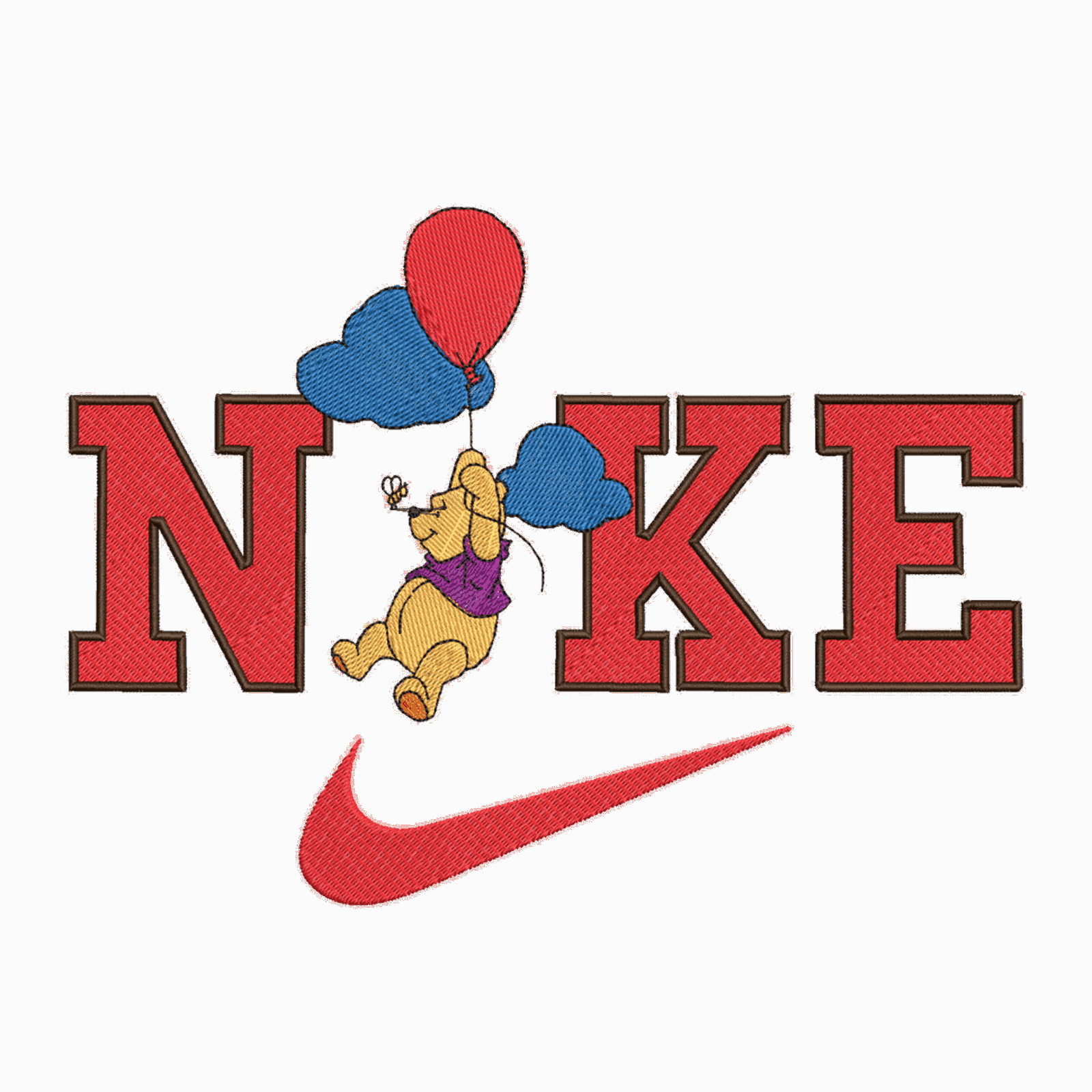Nike and Winnie The Pooh - Embroidery Design - Image 3