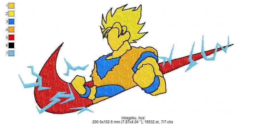 Nike Goku Embroidery Design - Image 2
