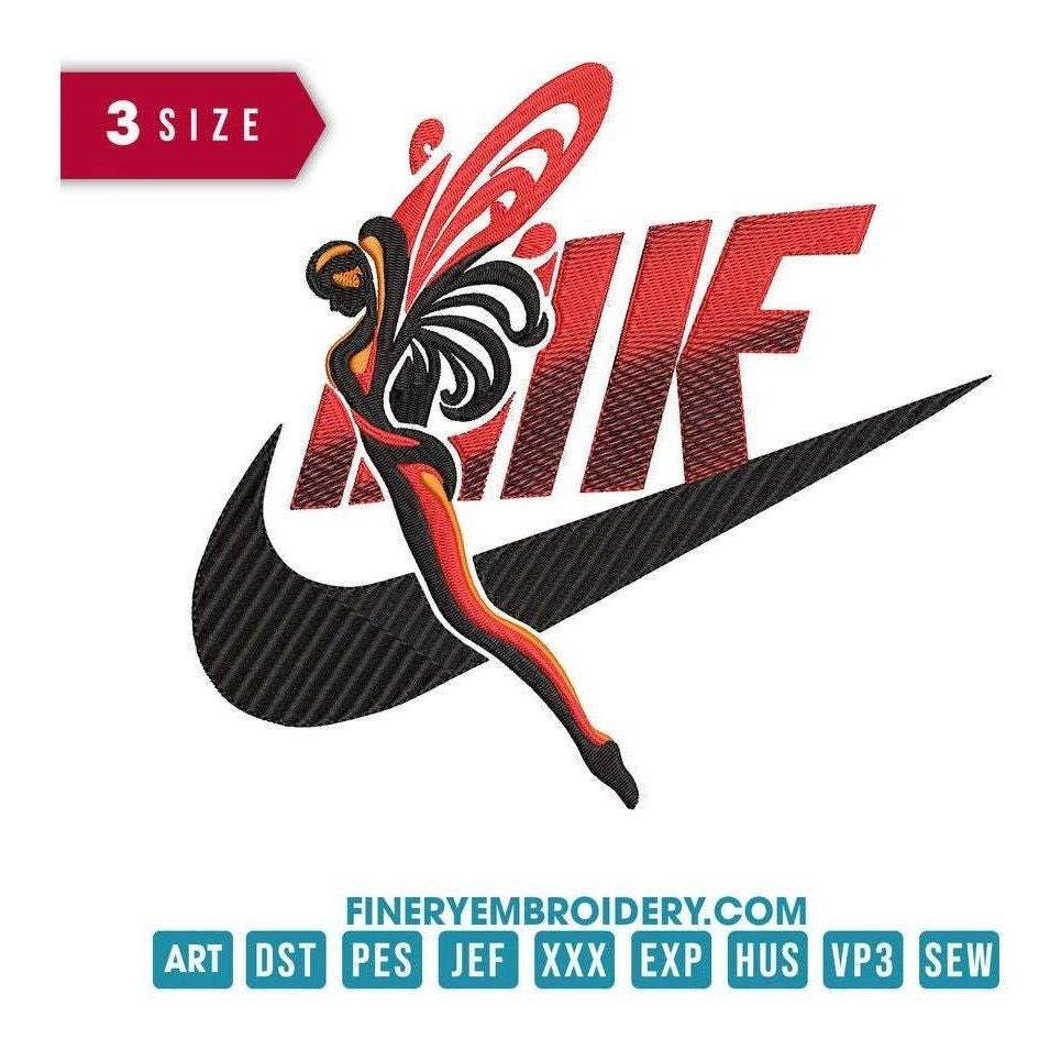 Nike logo Fairy: Embroidery Design