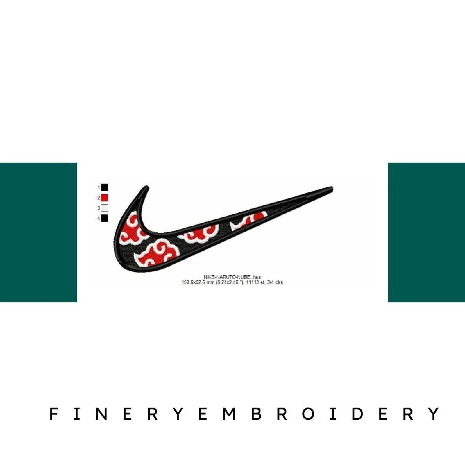Nike Naruto Nube Embroidery Design