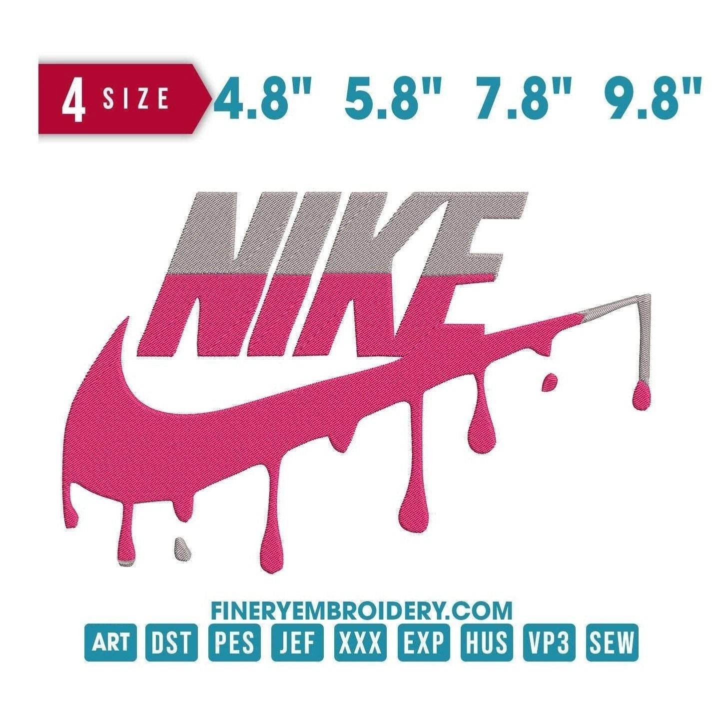 Nike Pink and Grey - Embroidery Design