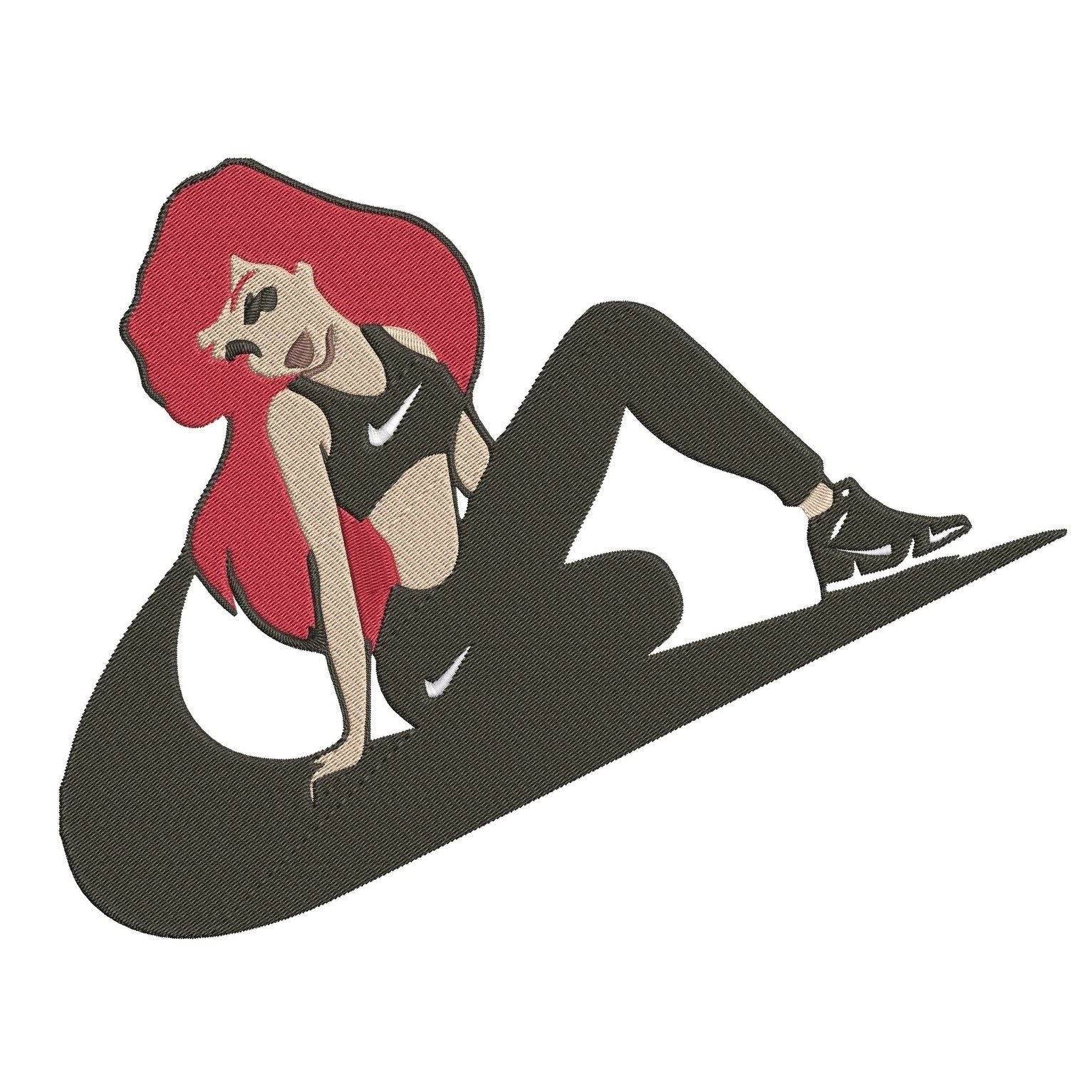 Nike Red Hairs Character - Embroidery Design - Image 2