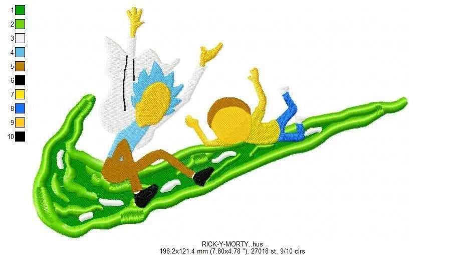 Nike Rick Y Morty Embroidery Design - Image 2