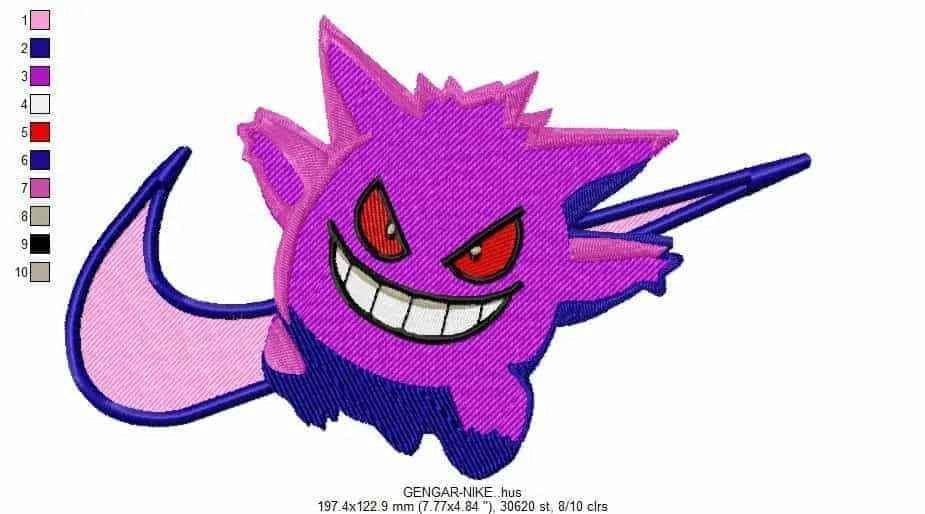 Nike Swoosh Gengar Embroidery Design - Image 2