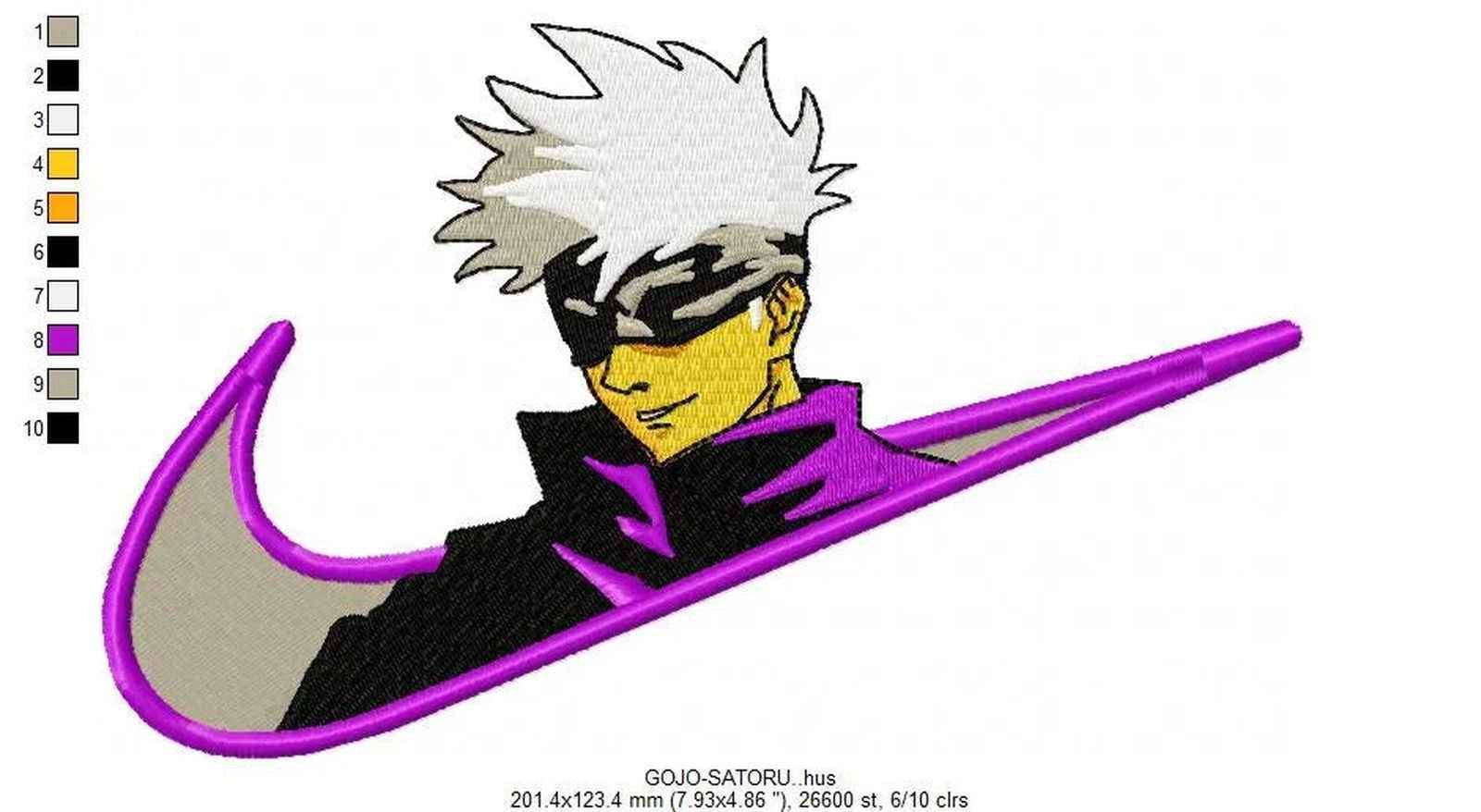 Nike Swoosh Gojo Satoru Embroidery Design - Image 2