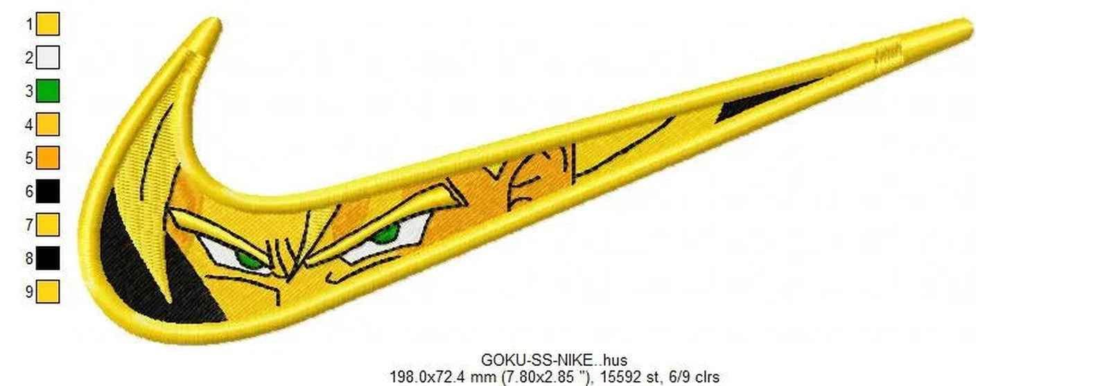 Nike Swoosh Goku SS Embroidery Design - Image 2