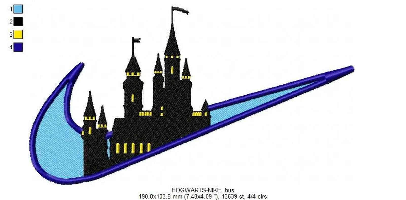 Nike Swoosh Hogwarts Embroidery Design - Image 2