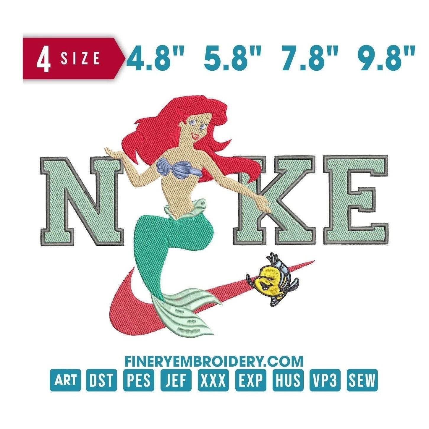 Nike The Little Mermaid - Embroidery Design
