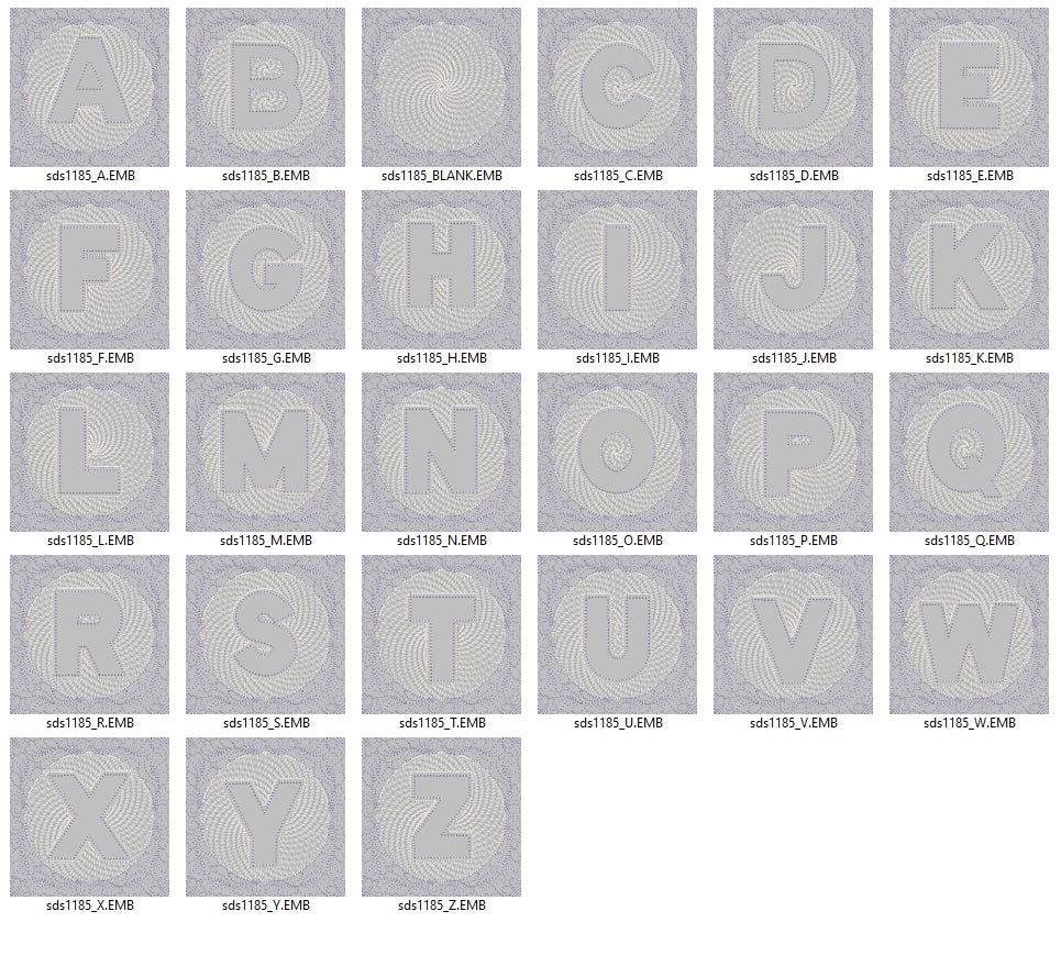 Ornamental Frame Alphabet Embroidery Pack – Vintage-Inspired Monogram Letters with Elegant Borders - Image 2