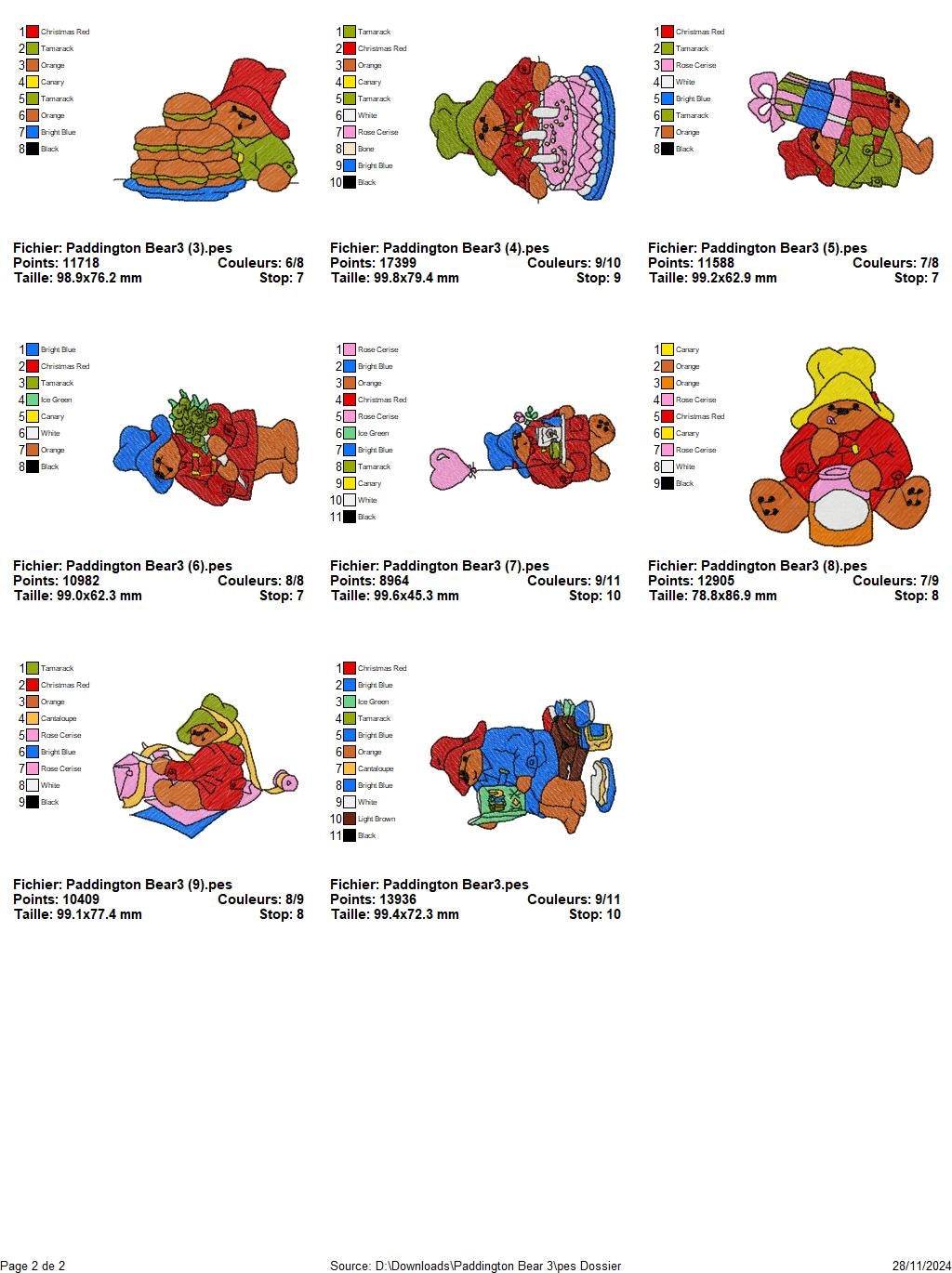 Paddington Bear Embroidery Designs - 20 Unique Patterns Pack - Image 3