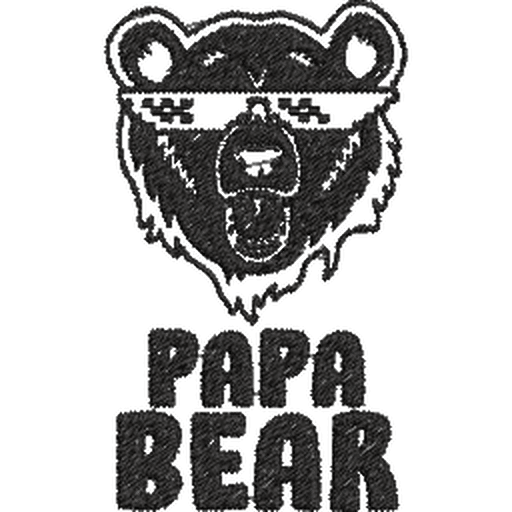 Papa-Bear - Father Embroidery Design - Image 2