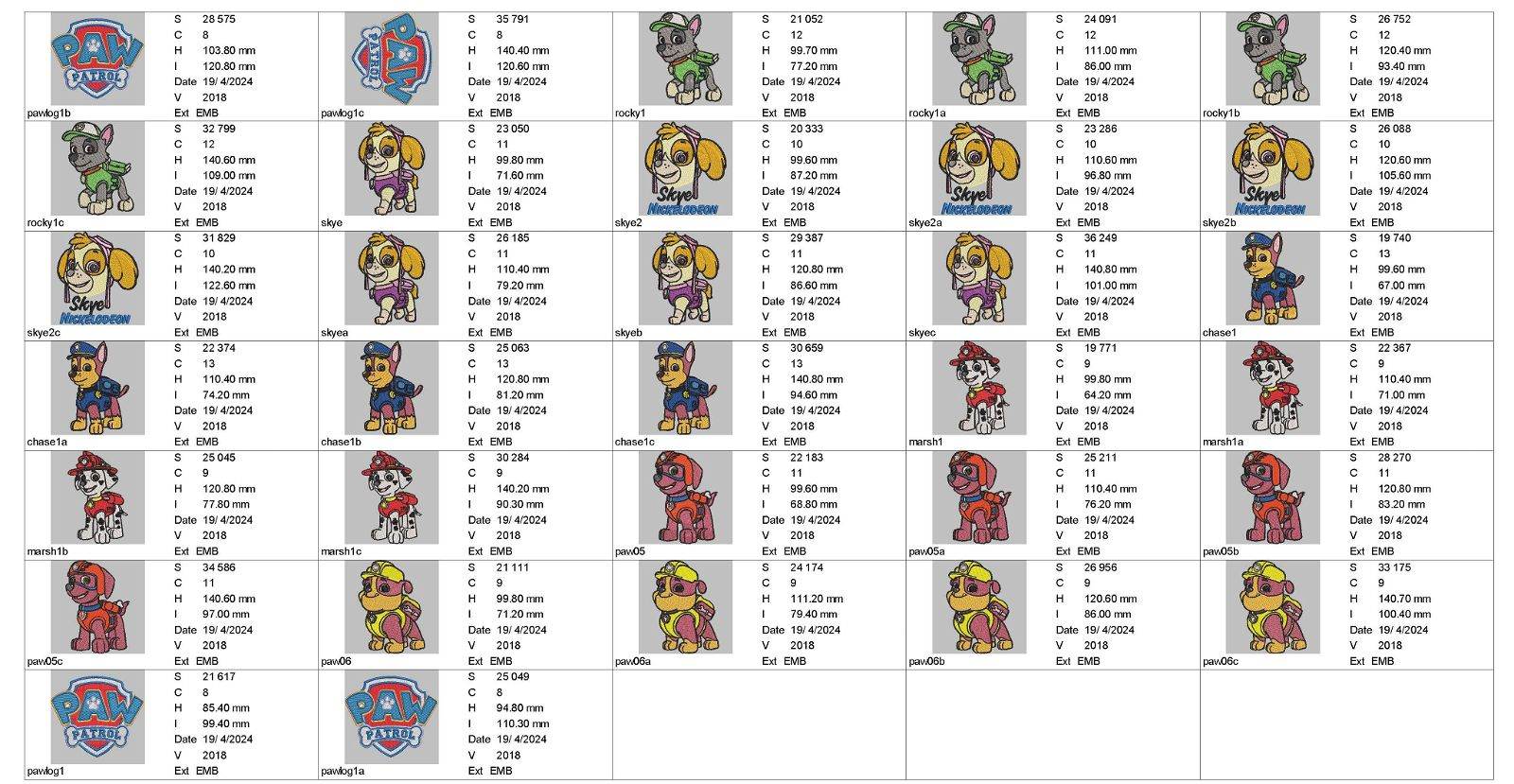 Paw Patrol Inspired Embroidery Designs: Exclusive Pack of 8 - Image 4