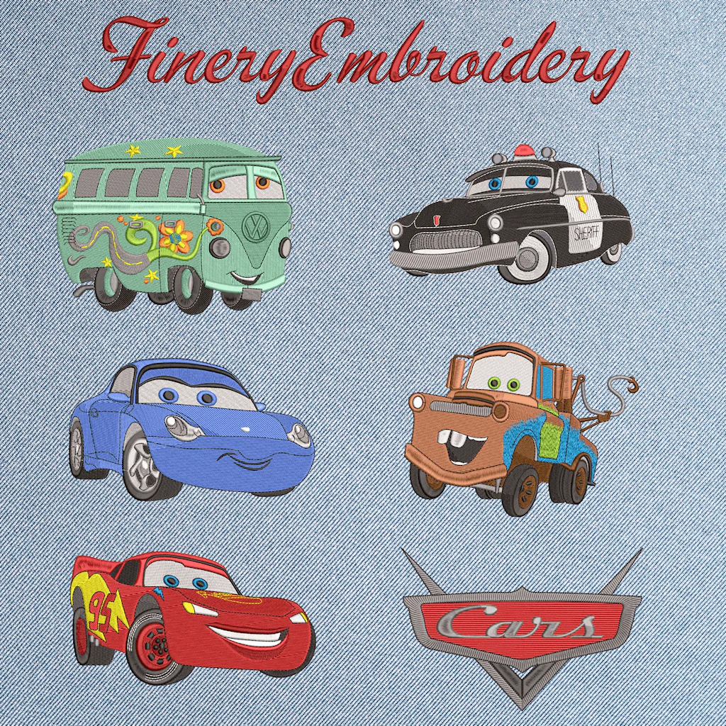 Pixar's Cars Mater Embroidery Design - Image 3