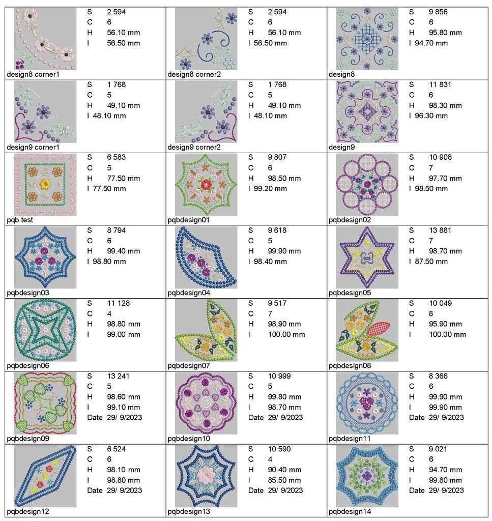 Quilt blocks borders: Embroidery Design Pack - Image 4