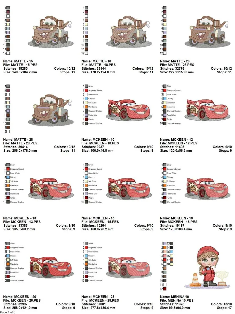 Racing Heroes Embroidery Pack – Cars-Inspired Embroidery Designs Pack - Image 5