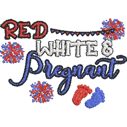 Red-White-Pregnant - Embroidery Design - Image 2