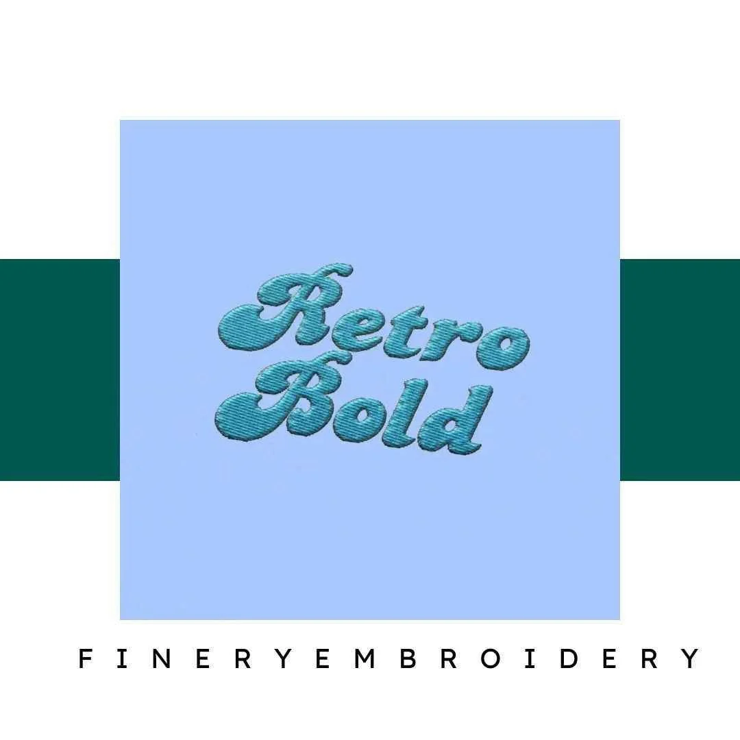Retro bold Embroidery alphabet Font Set